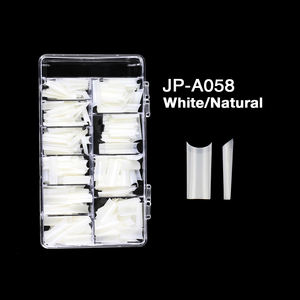 Blanc XL plat carré No C Stickons ongles Gel conseils demi-couverture bâton sur presse sur ongles artificiels conseils conception transparente ABS - Product Image 3