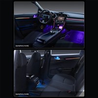 Para Honda Civic 2016-2021, Luces LED de Ambiente Interiores para Automóvil, Modificación de Iluminación Interior, Modelo GK7, LHD/RHD, Luces Ambientales Coloridas
