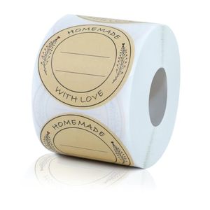 Kraft Paper Self-Adhesive Sealing <b>Stickers</b> Packaging Custom <b>Stickers</b> Round Rolls Labels with <b>Logo</b> Custom Color & Size - Product Image 1