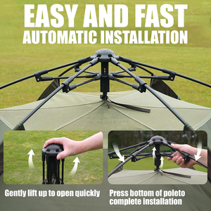 Fábrica 2/3/4 personas familia senderismo y viaje tienda de campaña instantánea emergente impermeable tienda de tela Oxford con 2 puertas de fácil configuración - Product Image 3