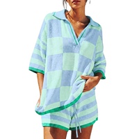 Pull tricoté unisexe à col en V, rayé et color block, en nylon, coton (55% acrylique, 45% coton), idéal pour les voyages de week-end, marque privée