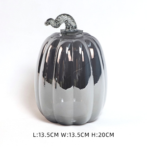 Decorazione di halloween led in vetro decorativo artificiale a forma di zucca luce ornamenti di ringraziamento decorazione - Product Image 3