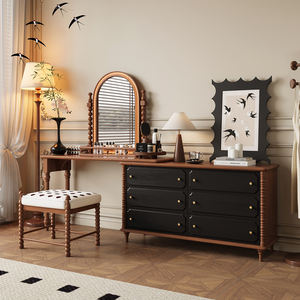 Ensemble de coiffeuse blanche crème de style français <span class=keywords><strong>commode</strong></span> rétro haut de gamme pour filles table de maquillage design moderne populaire pour la maison - Product Image 6