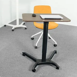 Big Manual Ergonomic Circle Live Edge Height Uplift Adjustable Gas Lift Standing Office Portable Desk