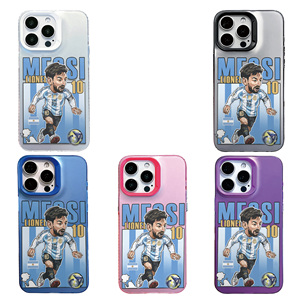 Coque de téléphone pour <span class=keywords><strong>iPhone</strong></span> 16/15/14/<span class=keywords><strong>13</strong></span>/12 ProMax, motif de joueur de football bleu et blanc, dégradé multicolore, coque personnalisée - Product Image 1