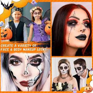 Kit de Palette de peinture non toxique avec 3 pinceaux pour enfants et adultes Art Theatre Halloween Party Cosplay Clown Corpse Paint <span class=keywords><strong>SFX</strong></span> <span class=keywords><strong>Makeup</strong></span> - Product Image 5