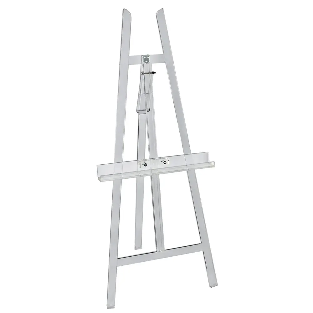 bespoke clear tall acrylic adjustable floor art tripod easel stand display for painter