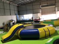 Trampoline gonflable de piscine, jeu de rebond gonflable, avec toboggan, personnalisé, pour l'eau