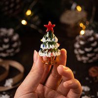 Handgefertigter Murano-Stil Massiver Gebürsteter Glas-Weihnachtsbaum Miniatur-Kristall-Weihnachtsbaum für Festliche Tischdekoration Geschenk
