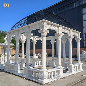 Pavillon en marbre de style européen avec dôme en bronze et colonnes pour le paysage extérieur du parc - Product Image 5