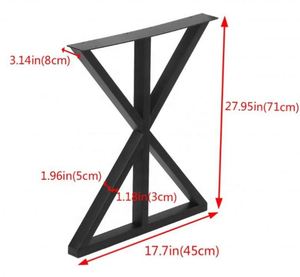 Patas de Mesa Trapezoidales Modernas de Acero Laminado en Caliente WEKIS de 16/28 Pulgadas para Dormitorio, Sala de Estar, Comedor, Color Negro/Transparente - Product Image 2