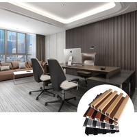 Panneaux muraux décoratifs carrés en or noir persienne de plafond WPC panneaux cannelés intérieur LED étanche ignifuge PVC WPC panneaux muraux