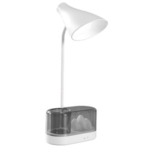 Lampe de table à LED Lampe de chevet Lampe de bureau <span class=keywords><strong>pour</strong></span> chambre à coucher Lampe de bureau <span class=keywords><strong>pour</strong></span> étudiants Veilleuse de lecture avec téléphone portable et porte-stylo - Product Image 1