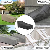 Housse de protection noire imperméable et anti-poussière en tissu Oxford pour mobilier d'extérieur, terrasse, cour, jardin et chaises de salon