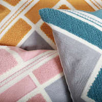 Coussin de bureau Innermor 18x18 pouces, luxe moderne, style nordique géométrique, broderie cousue, turquoise, or, jaune, toutes saisons