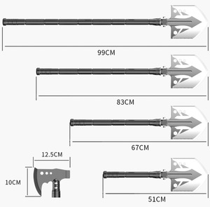 Multifunctional Stainless Steel Spade Portable <strong>Folding</strong> Outdoor Survival and Garden Tool with Camping <strong>Shovel</strong> &amp; Axe Features - Product Image 4