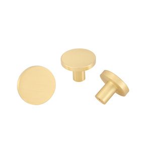 Poignée de traction de quincaillerie en laiton massif or scandinave poignée circulaire en cuivre à tête monotrou pour une utilisation en armoire - Product Image 6