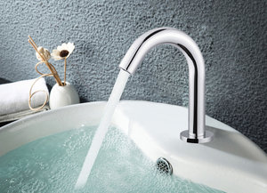 Robinet sans contact infrarouge intelligent Rajeyn à capteur automatique monotrou pour salle de bain avec capteur sur la pointe du robinet - Product Image 2