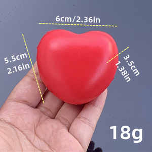 5.2inch Heart Shaped Red Stress Balls Slow Rebound Toys Gift <b>Mini</b> Foam Party <b>Hand</b> Cute Squeeze Fun Grip Strength Exercise Custom - Product Image 3