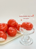 [Smoothie à la pastèque] Boule squishy faite à la main avec texture Vaseline en caoutchouc thermoplastique, couleur glace pastèque, taille 6 cm