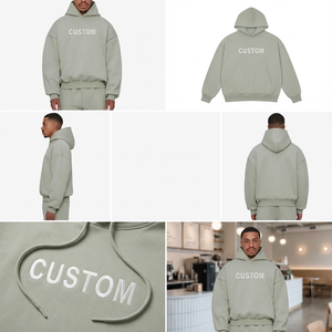 Felpe e Pantaloni Personalizzati Unisex Oversize in Cotone 500GSM, Abbigliamento Maschile di Design - Product Image 3