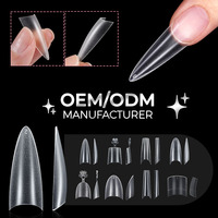 OEM 240 pièces Faux Ongles Demi-Couverture Courts Ovale Amande Cercueil Longs Stiletto Ovale XL Cercueil, Vente en Gros pour Salons, Haute Qualité