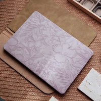 Étui pour ordinateur portable en violet lavande avec motif floral en relief pour Macbook Air 13 15, étui pour Macbook Pro 15, Funda M1 M2, étui pour Macbook