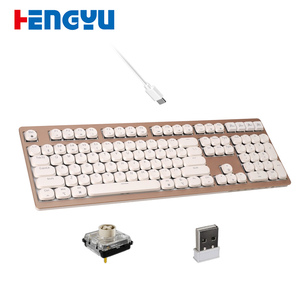 Teclado mecánico retroiluminado LED intercambiable en caliente de modo triple de 108 teclas de la marca <span class=keywords><strong>Kailh</strong></span>, nuevo producto con características silenciosas y de bajo perfil - Product Image 1