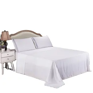 Wholesale Luxury Home Textile Sanding Bed Sheet Embroidery 4pcs Bedding Set Bed Linen