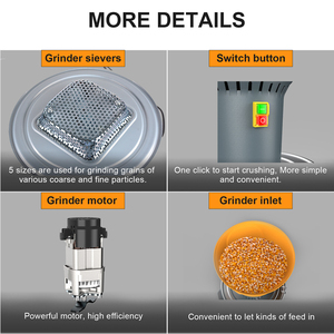 Animal and Poultry Feed Crusher Grain Grinder Shredder <strong>Machine</strong> 220V <strong>Europe</strong> Style 25L 50L 60L - Product Image 4