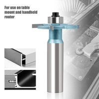 Brocas de Fresado para Ranurado Tipo T de Carburo de 6 mm, 12 mm, 1/4, 1/2 Pulgadas, con 4 Cuchillas y Rodamiento para Trabajar la Madera