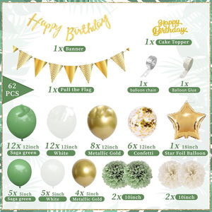 Decoraciones de cumpleaños salvajes Kit de arco de Globo Verde Salvia con pancarta de feliz cumpleaños para suministros de fiesta verde salvia No hay comentarios todavía - Product Image 5