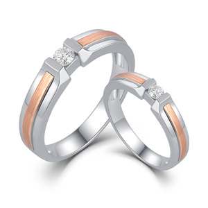 Hecho a mano 18K oro rosa blanco boda banda diamante natural elegante compromiso entrega rápida alta calidad único diseño clásico - Product Image 1