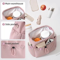 Sac à déjeuner personnalisé avec cordon de serrage pour femmes, imperméable, réutilisable, sac à repas bandoulière grande capacité, sac isotherme de voyage et d'extérieur