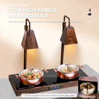 WINNERS Équipement Hôtelier et de Restauration Plaque Chauffante en Acier Inoxydable Effet Bois Lampes Chauffantes pour Buffet Lumières Chauffantes pour Buffet