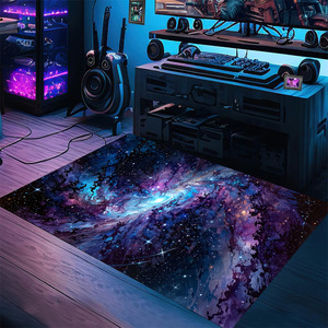 Tapis rectangulaire moderne imprimé ciel étoilé Wan Xinlong, résistant aux taches, pour chambre à coucher, bureau ou salle de jeux - Product Image 2