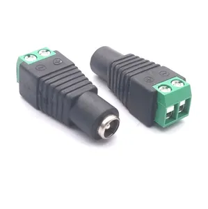 ปลั๊กไฟฟ้าทองแดงอุตสาหกรรมสีเขียว5.5X2.1Mm Dc Power Plug อะแดปเตอร์