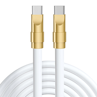 Câble de charge super rapide 120W en alliage de zinc Silicone liquide Type-C à Type-C Câble de charge rapide pour téléphone Apple macbook Android