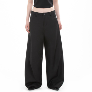 <span class=keywords><strong>Pantaloni</strong></span> Vintage 2026 a Gamba Larga, Stile Retrò Casual, Tinta Unita, Taglio Dritto <span class=keywords><strong>con</strong></span> <span class=keywords><strong>Pieghe</strong></span> - Product Image 1