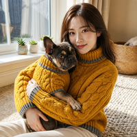 Vêtements en tricot pour animaux de compagnie, chandails pour chiens et vêtements assortis pour humains