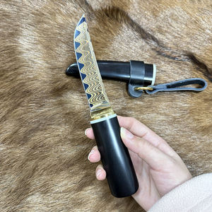 ปลอกไม้ทองแดงสำหรับล่าสัตว์มีที่จับป้องกันตนเองมีสามสีคลิปทองแดงดามัสกัสมีดไม้แปรรูปไม้มะเกลือ XF38T - Product Image 5