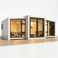 Maison conteneur moderne extensible de 20 pieds, préfabriquée, modulaire, légère, pour bureau temporaire, dortoir ou espace de vie