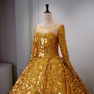 2025ชุดเดรสแต่งงานแขนยาวสไตล์ยุโรปอเมริกัน<span class=keywords><strong>กระโปรง</strong></span>พองลายเลื่อมในฝันสำหรับการ<span class=keywords><strong>สอบ</strong></span>ที่น่าเชื่อถือสำหรับการสอบต่างประเทศ - Product Image 5