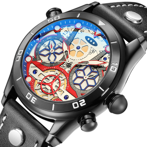 Montre pour homme, mouvement à quartz japonais, bracelet en cuir véritable, prix de gros, montre-bracelet décontractée et tendance pour homme - Product Image 3