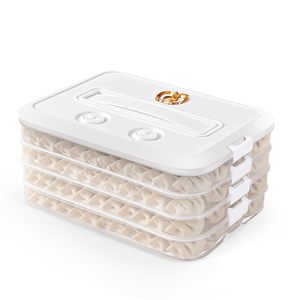 Factory Wholesale Layer PP Injection Plastic Kitchen Storage Box Stackable Dumpling and Frozen Food Storage <b>Bin</b> - Product Image 1
