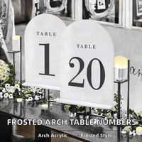 Numéros de table et marque-places de mariage modernes en acrylique dépoli imprimé UV, vente directe usine, personnalisables