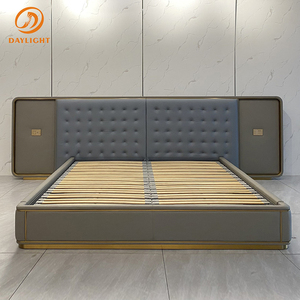 <span class=keywords><strong>Letto</strong></span> Semplice Turco in Pelle con Struttura in Legno, Misura King Size, <span class=keywords><strong>Singolo</strong></span>, Grigio, <span class=keywords><strong>Letto</strong></span> a Piattaforma <span class=keywords><strong>per</strong></span> Una Persona - Product Image 3