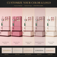Boîte-cadeau rigide de luxe rose haut de gamme avec ruban, deux pièces, pour bijoux, mariage, personnalisable, OEM, recyclée