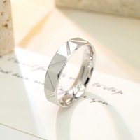 Bagues de couple en argent véritable 925 en gros, cadeaux de mariage, alliances simples, bague de promesse