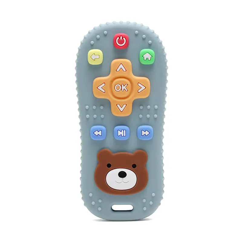 Factory Wholesale New Design Funny TV Remote Control Chew Toys BPA Free Food Grade Soft Silicone Baby Teether